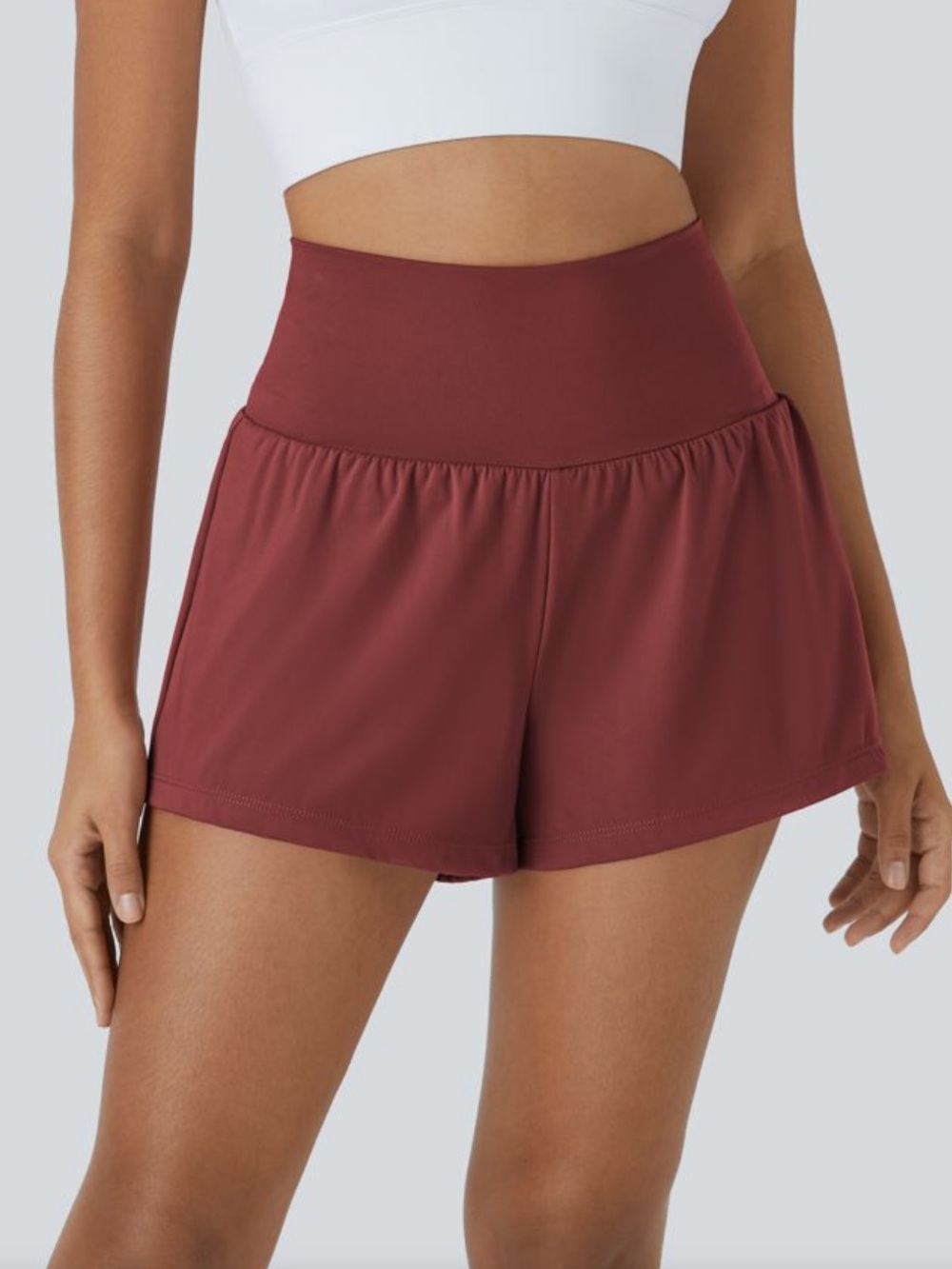 HALARA 2 In One High-Waisted 3” Inch Maroon Shorts Size L